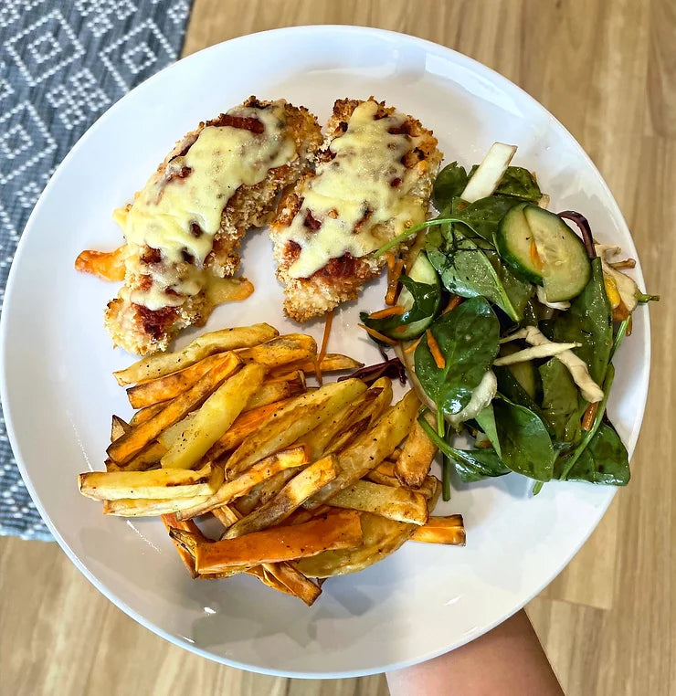 Healthy Chicken Schnitzels & Chips