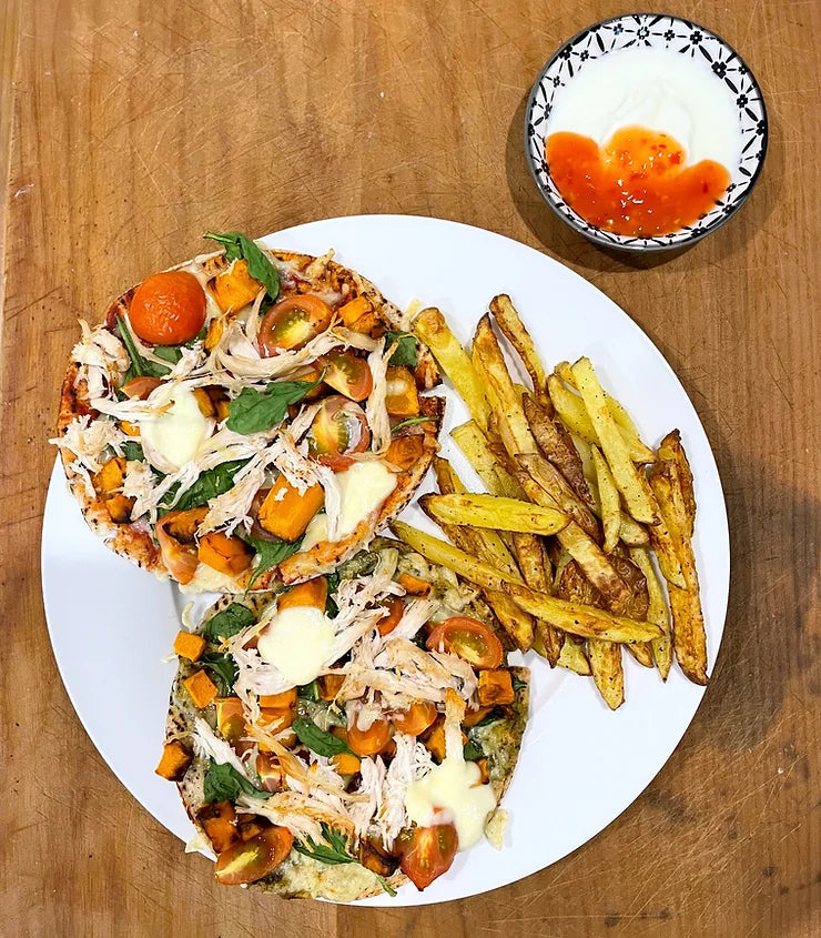 Easy homemade pizza & chips